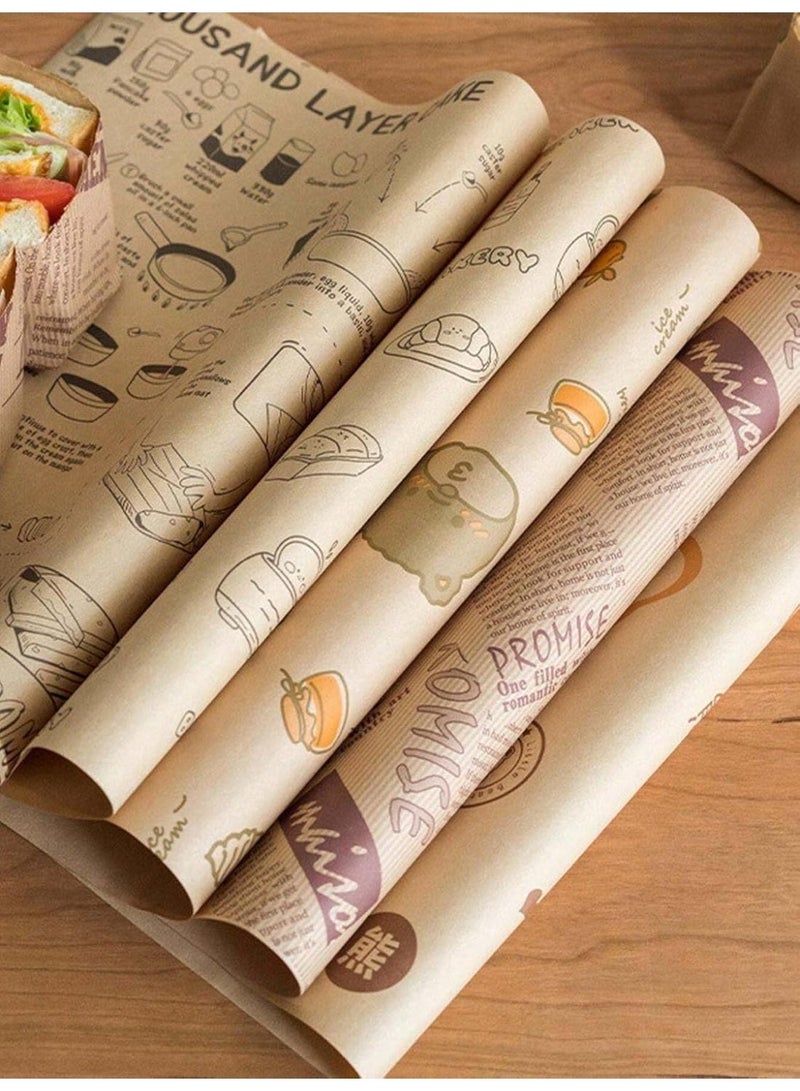 Printed (paraffin) butter paper designed for packaging and display, featuring an aesthetic that combines practicality and rustic elegance. - Image 1